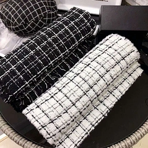Black And White Striped Roving Lattice Small Cashmere Shawl Autumn Winter Lovers Thick Warmth Scarf Women
