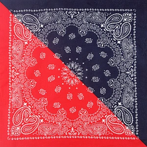Wholesale Men Women Two-Color Series Cashew Flower Hip-Hop Square Scarf Head Scarf Pure Cotton Bandana