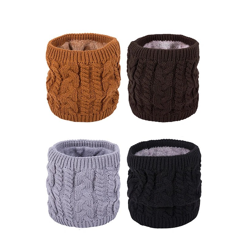 In Stock Couples Fashion All-Match Scarf Wool Yarn Warm Velvet Solid Color Collar Scarf