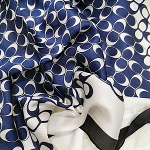 Spring and summer circular printed silk square sunscreen scarf women neck silk small square scarf