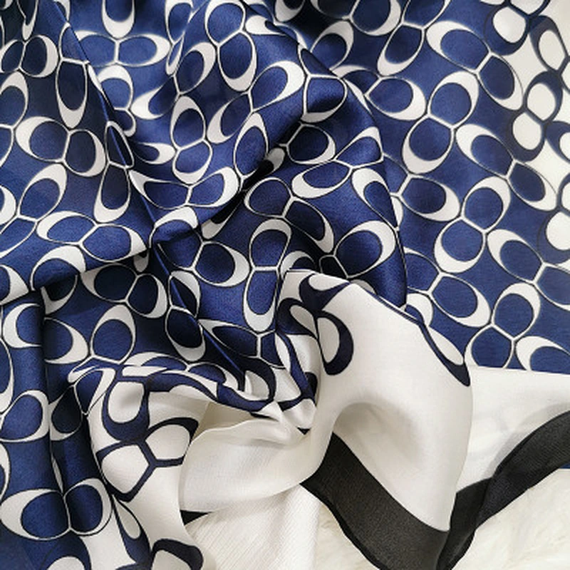 Spring and summer circular printed silk square sunscreen scarf women neck silk small square scarf