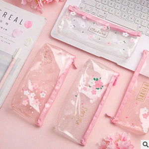 Simple Harajuku Style Student Girl Transparent Pencil Case Large Capacity Stationery Bag Pencil Case