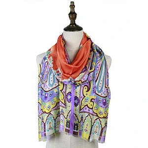 Spring and summer retro printed wild beach scarf ladies chiffon georgette shawl long scarf