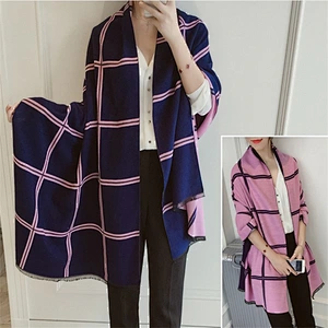 Hot Style Wholesale Autumn/Winter New British Plaid Cashmere Scarf Thick Warm Dual-Use Big Shawl
