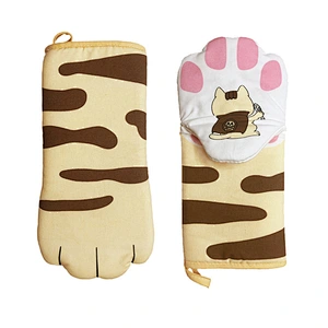 High Quality Cute Cartoon Heat Resistant Baking Bbq Heat Insulation Cotton Kitchen Hand Protection Glove