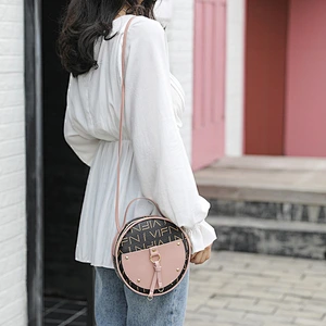 2021 Wholesale New Korean Fashion Printed Small Round Bag Retro Shoulder Messenger Bag