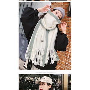 Customized Personalized Fashion Ladies Scarf Lengthened Wild Knitting Wool Color Matching Scarf