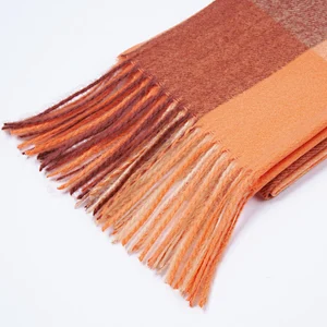 2020 New Plaid Stitching Cashmere Thick Warm Tassel Scarf Wholesale Literary Style Shawl