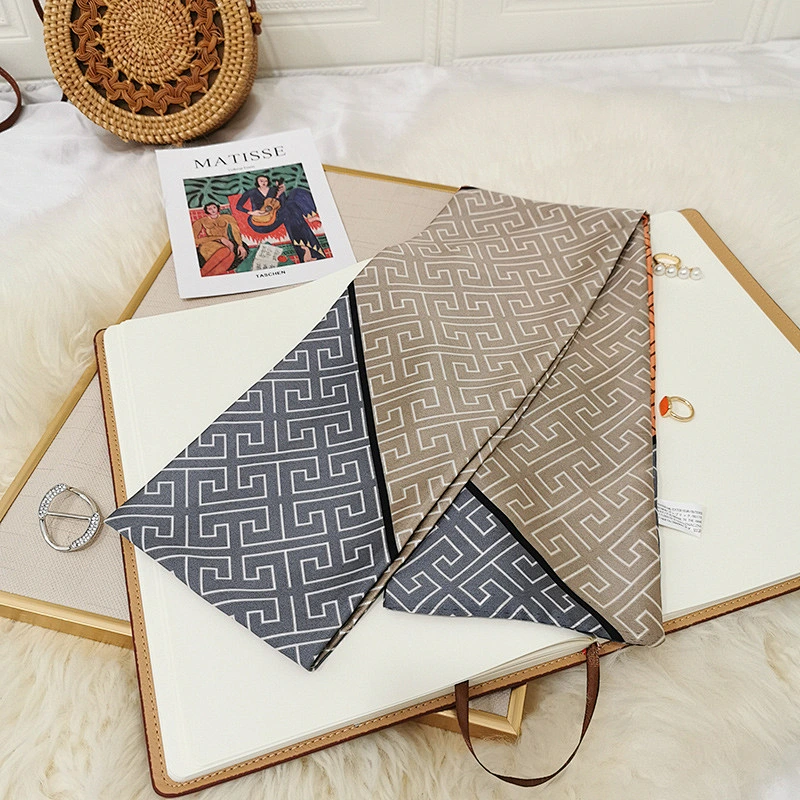 Wholesale Autumn New Ins Long Strip 14*145cm Small Silk Scarf Female Artificial Silk Professional Gift Scarf
