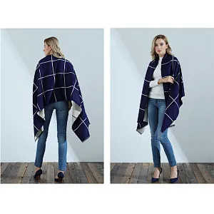 2020 Autumn Winter New Ladies Double-Sided Dual-Use Stitching British Decoration Classic Plaid Cashmere Scarf For Women