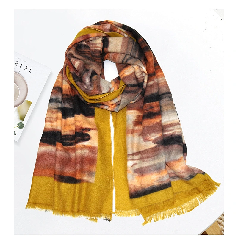 2020 Hot-Selling Acrylic Cashmere Scarves European American Printing Spot Scarf Graffiti Shawl