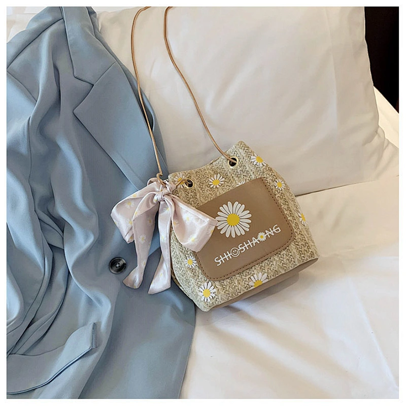 Wholesale 2020 Summer Custom Rattan Bag Woven Straw Bag Female Seaside Vacation Beach Small Bag