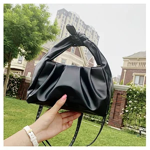 2020 Luxury New Design Cloud Shape Style Pleated Flap Handbags Small Cute Bow Dumpling Clutch Bags