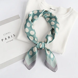 Factory Direct New Product Spring Autumn Korean Wave Dot Scarf Wild Silk Scarf Wave Dot Stewardess Scarf