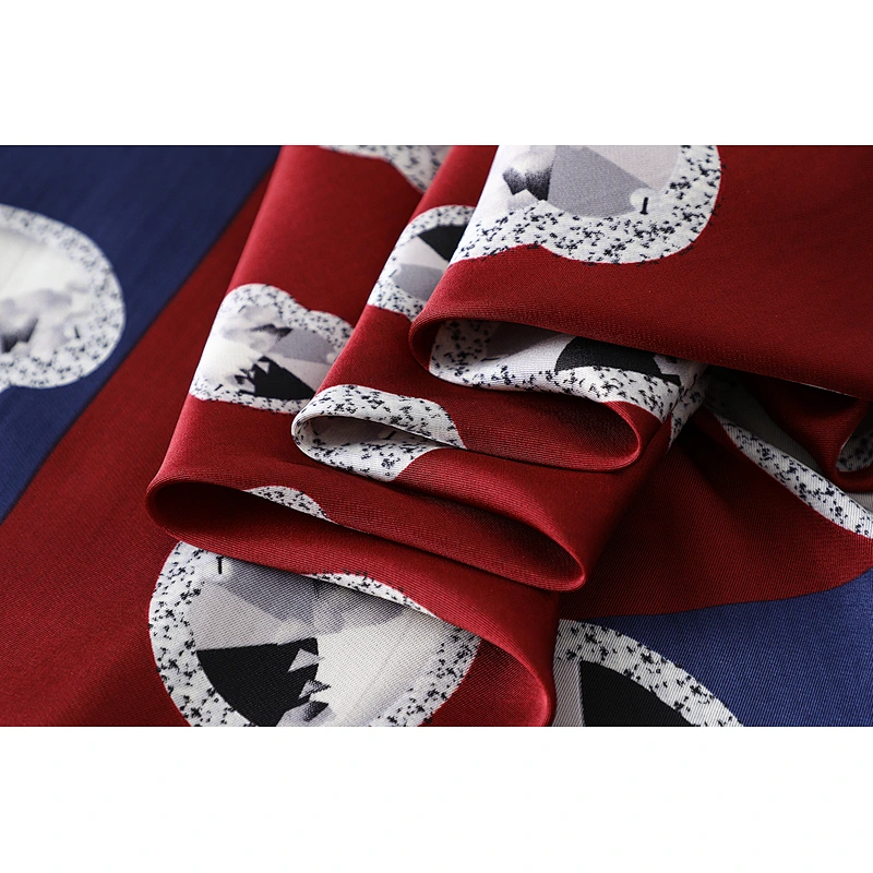 Silk scarf female twill satin elegant lady cartoon printing new scarf fashion large square scarf