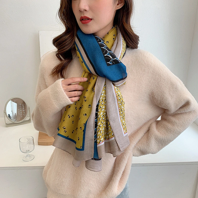 2020 New Style Extended Printed Silk Scarf Women Fashion Wild Linen Scarf Travel Warm Shawl In Winter