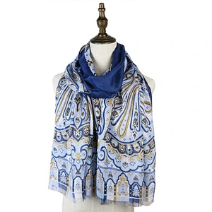 Spring and summer retro printed wild beach scarf ladies chiffon georgette shawl long scarf