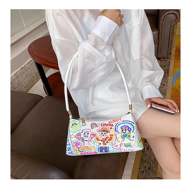 Underarm Bag 2020 New Trendy Ins Female Bag Personality Graffiti Portable Shoulder Bag