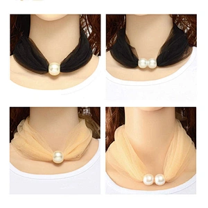 2020 Spring New Pearl Button Small Silk Scarf Variety Small Scarf Korean Version Georgette Decorative Scarves