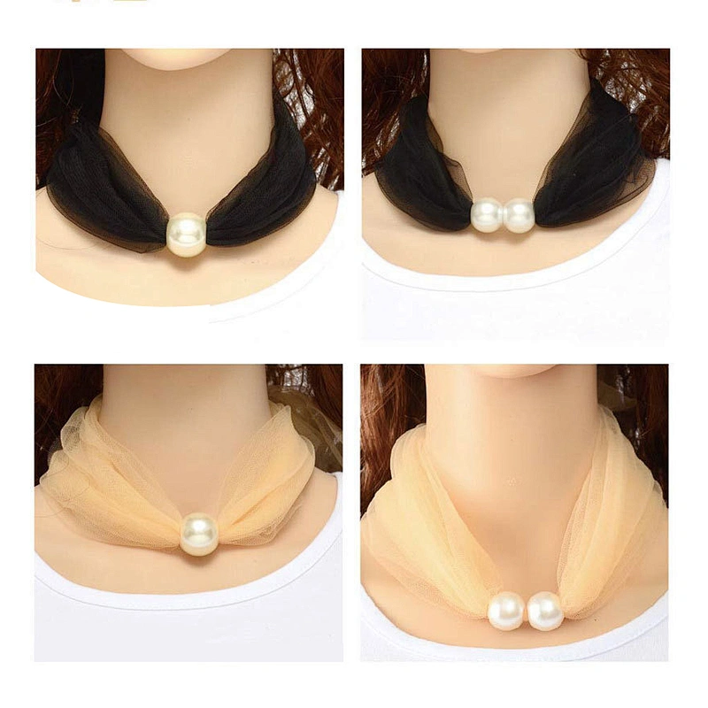 2020 Spring New Pearl Button Small Silk Scarf Variety Small Scarf Korean Version Georgette Decorative Scarves
