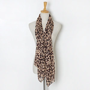 2021 New Korean Version Long Leopard Scarf European American Leopard Print Scarf Wholesale Chiffon Scarf