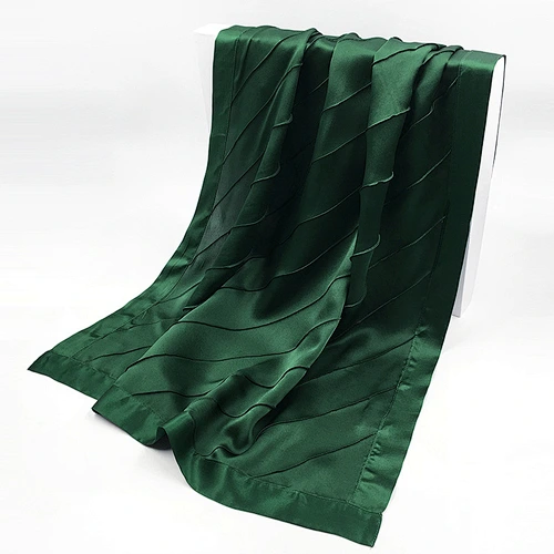 Luxury Long Plain Hijab Head Silk Scarves Custom Twill Ladies Satin Pure Color Silk Scarf Women
