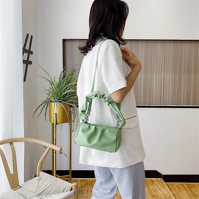 2020 New PU Leather Messenger Bag Summer Small Fresh Cloud Fold Bag Portable Shoulder Bag