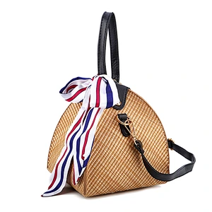 Vietnam Autumn Rattan Handmade Rattan Bag Straw Woven Bag, Bowknot Literary Beach Female Crossbody Bag