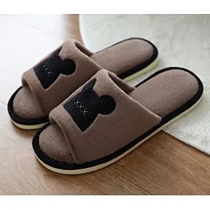 New Cute Parent-Child Children Autumn Winter Home Cotton Slippers Couples Indoor Non-Slip Soft-Soled Slippers For Women