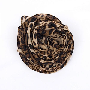 2021 New Korean Version Long Leopard Scarf European American Leopard Print Scarf Wholesale Chiffon Scarf