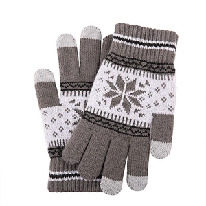 New Style Knitted Wool Snowflake Touch Screen Gloves Men Women Autumn Winter Warm Gloves Wholesale