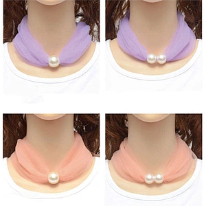 2020 Spring New Pearl Button Small Silk Scarf Variety Small Scarf Korean Version Georgette Decorative Scarves