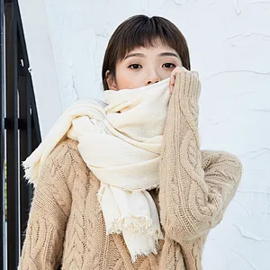 Factory Direct Multi-Color Wholesale Pure Color Cashmere Soft Scarf Women Autumn Winter Shawl