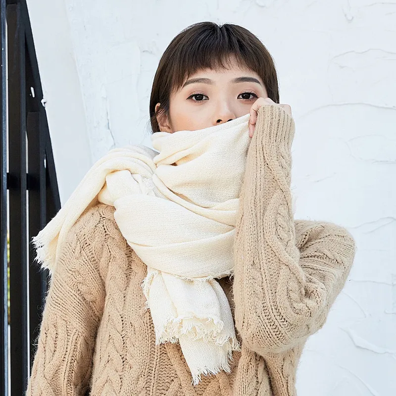 Factory Direct Multi-Color Wholesale Pure Color Cashmere Soft Scarf Women Autumn Winter Shawl