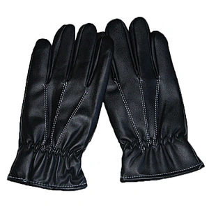 All Black Fashion Car Driving PU Leather Gloves Men for Winter
