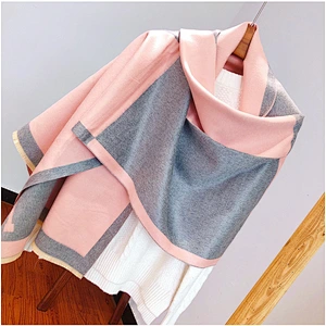 Superior Quality H Letter Plain Colors Cashmere Scarves Pashmina Shawls For Women