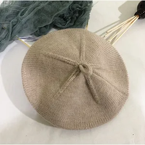 Adult Fashion Knitted Beret Hats Female Shopping Wild Knit Painter Hat Literary Sweet Cute Knitted Hats