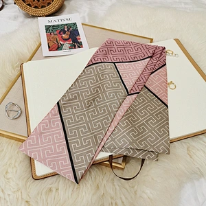 Wholesale Autumn New Ins Long Strip 14*145cm Small Silk Scarf Female Artificial Silk Professional Gift Scarf