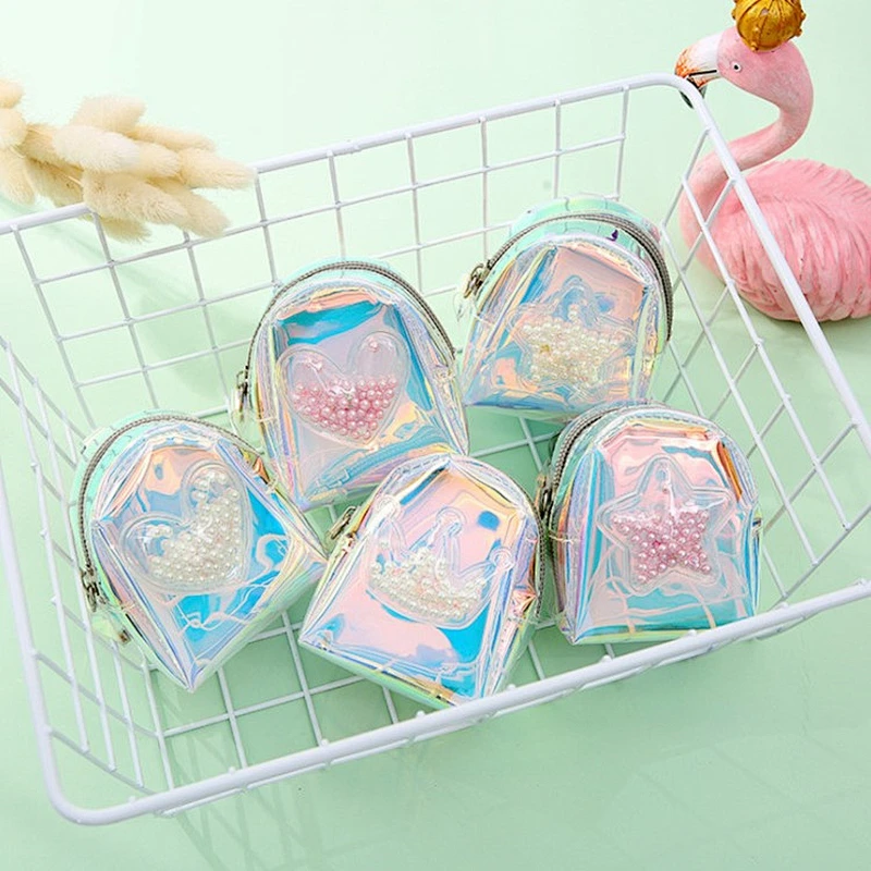Hot sale laser love coin purse creative mini lady backpack zipper coin purse factory wholesale