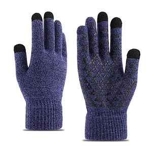 Wholesale Knitted Warm Gloves Men'S Winter Thickened Non-Slip Wool Outdoor Custom Touch Screen Gloves