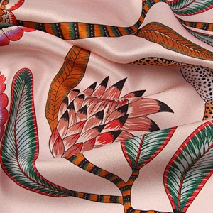 New small square scarves plant printed temperament women printed 100% small silk scarf square