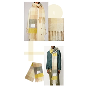 Factory Direct Sales 2020 Autumn Winter New Color Matching Plaid Fringe Scarf Rainbow Plaid Warm Scarf With Tassel