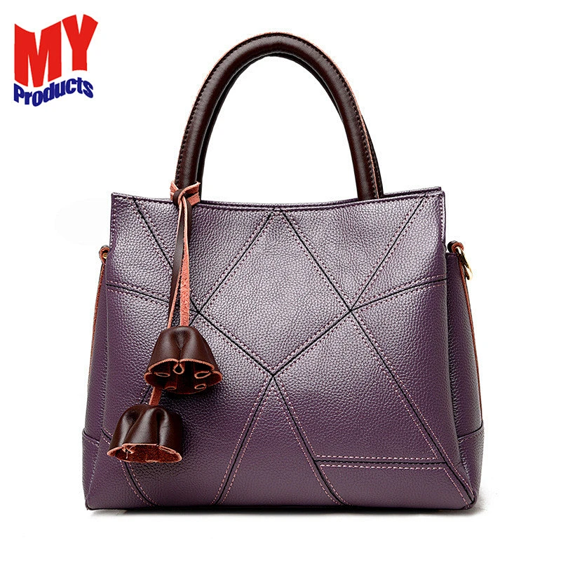 2020 Best Selling Custom PU Leather Large Handbags For Women Tassel Flower Handle Bags