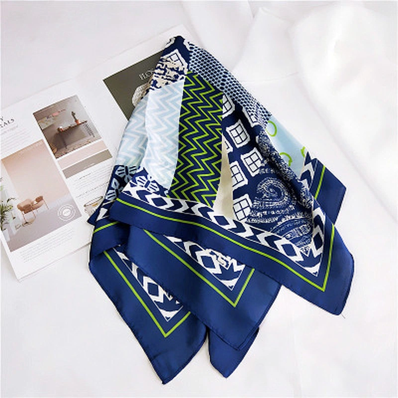 New style wild professional scarf 70cm*70cm small geometric square scarf imitated silk scarf female