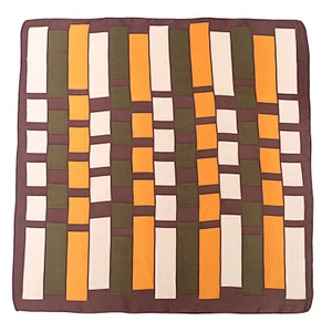 Spring new product simple professional decoration small scarf plaid stitching printed satin silk small square scarf