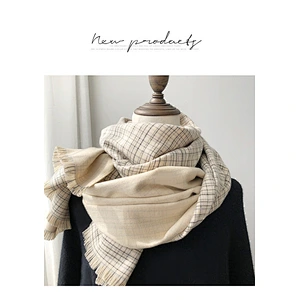 Luxuriant Latest Desirable Cashmere Scarf Plaid Double-Sided Winter Scarf Fashions Long Shawl
