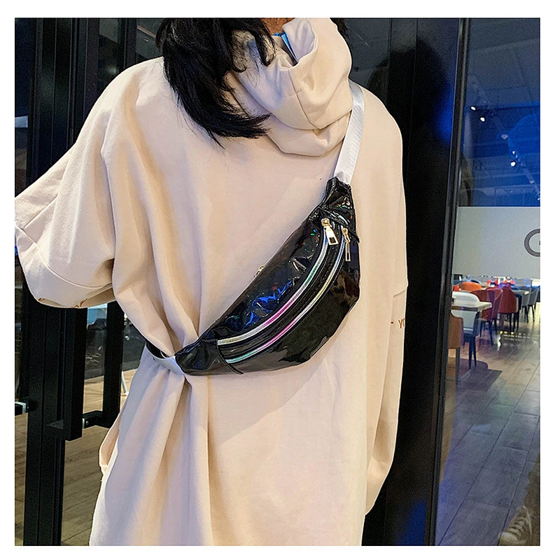 2020 Fashion Hologram PU Laser Waist Bags Fanny Pack Travel Purse Outdoor Sport Belt Bag For Ladies Women