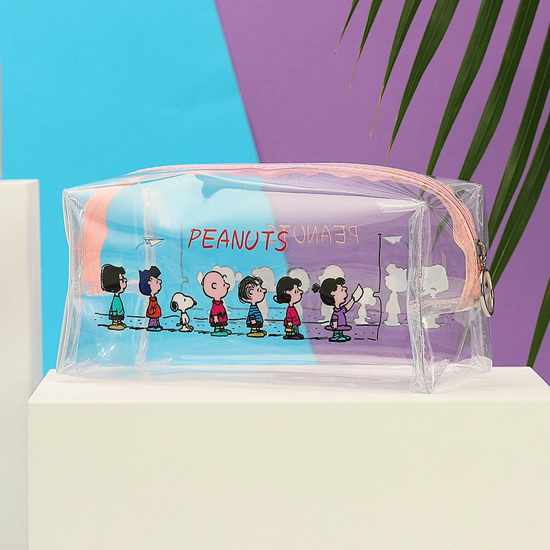 2020 Promotional Traveling Female Cartoon Printed Waterproof PVC Makeup Cosmetic Zip Bag