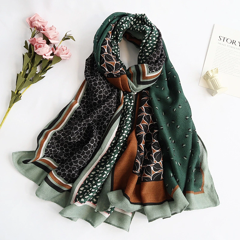 2020 New Style Extended Printed Silk Scarf Women Fashion Wild Linen Scarf Travel Warm Shawl In Winter