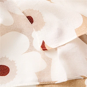 Cotton And Linen Feel Scarf Women Autumn White Flowers Wild Silk Scarf Shawl Dual-Use Thin Keep Warm Scarves